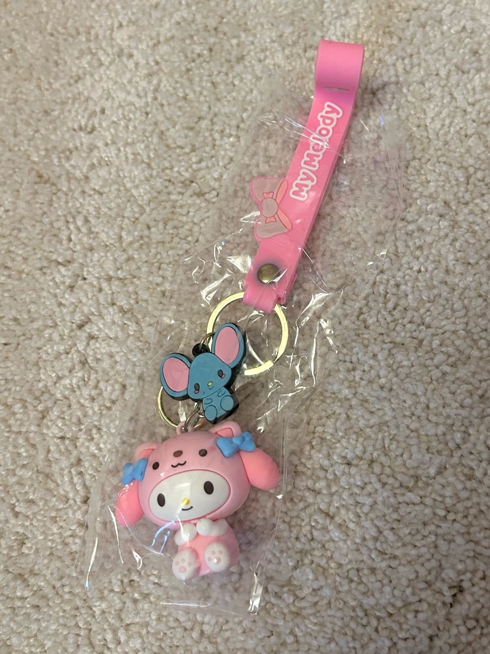 LAST CALL 🤍 sanrio my melody rare cat hood keychain